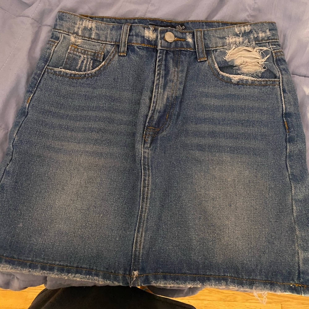 boohoo jean skirt